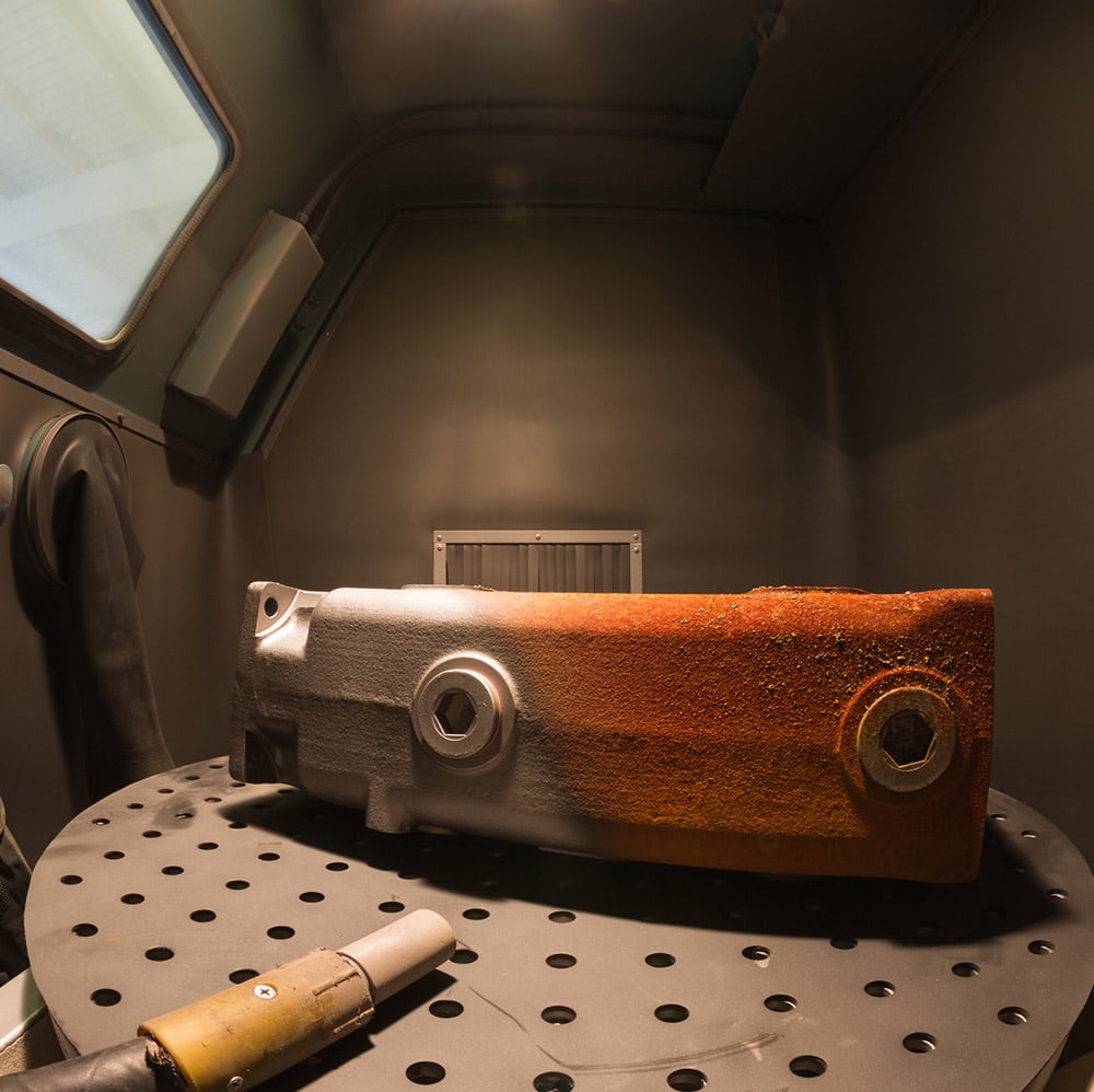 Sandblasting Metal Part